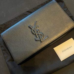 YSL leather clutch